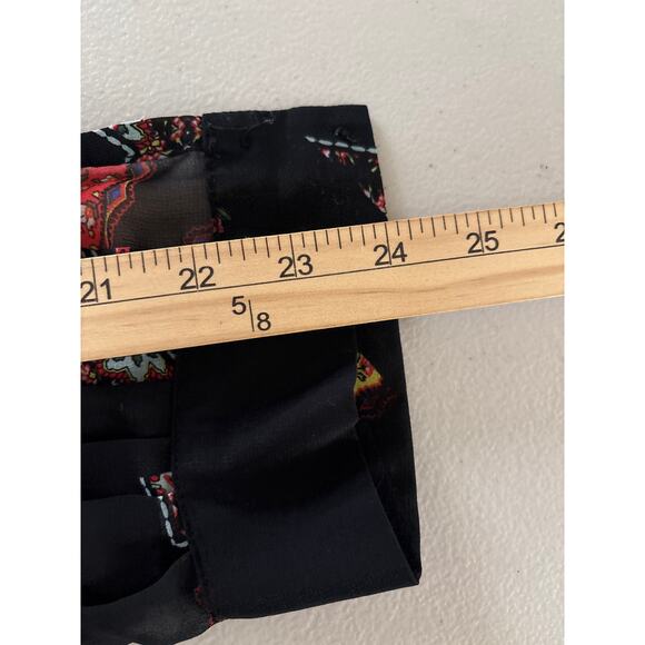 Daniel Rainn Women's Size Large Sheer Black Floral Breathable Long Sleeve Blouse - Picture 8 of 11